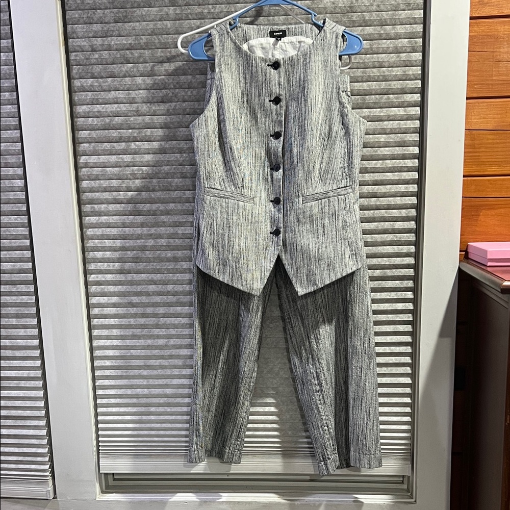 Express Grey Pinstripe Vest &  Pants Set
